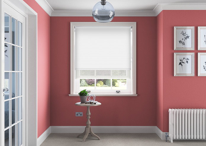 Rimini (Blackout), White & Optima Chiffon - Double Roller Blind - Image 5